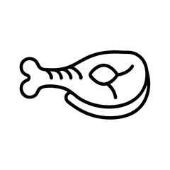 Salmon Steak with Bone Icon Design