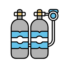 Scuba Tanks with Mask Icon Design