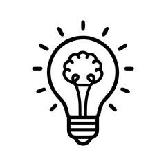 Search Lightbulb and Insight Icon Design