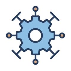 Settings Gear with Network Icon Design