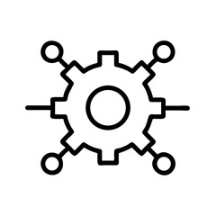 Settings Gear with Network Icon Design