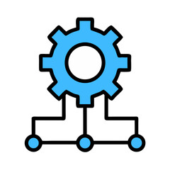 Obraz premium Settings Gear with Network Icon Design