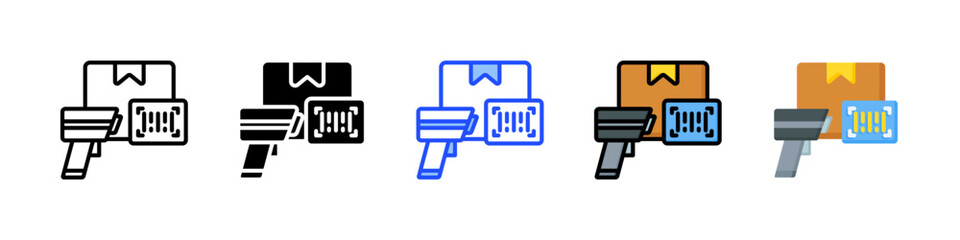 Barcode Icon Collection With Multiple Styles