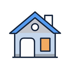 Single Story House Icon Design