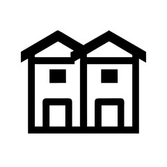 Small Duplex House Unit Icon Design