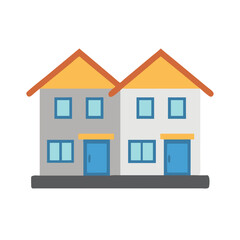 Small Duplex House Unit Icon Design