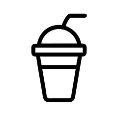 Smoothie Cup with Lid Straw Icon Design