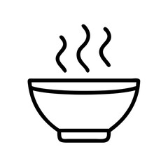 Soup Bowl with Steam Icon Design