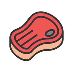 Steak Cut with Marbling Icon Design