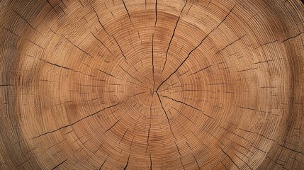 Fototapeta premium A close-up view of a tree stump, showcasing its intricate growth rings and natural wood texture.