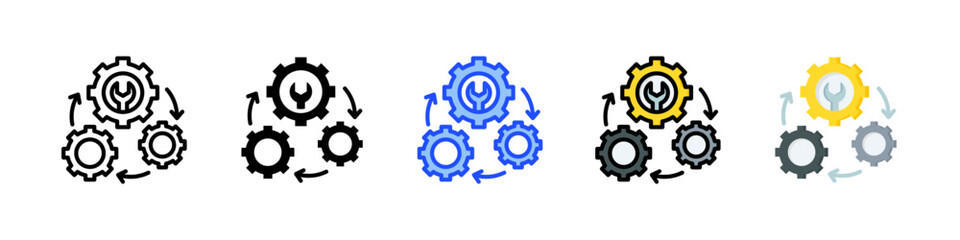 Engineering Icon Collection With Multiple Styles