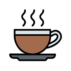 Steaming Coffee in Teacup Icon Design