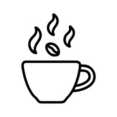 Stirred Coffee Beans Cup Icon Design