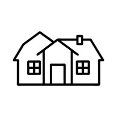 Suburban Single Family House Icon Design