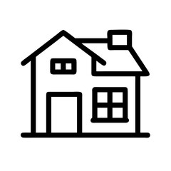 Suburban Single Family House Icon Design