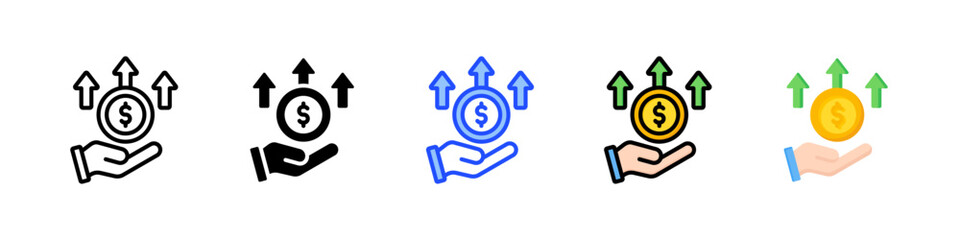 Income Icon Collection With Multiple Styles
