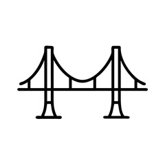 Suspension Bridge Structure Icon Design