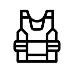 Tactical Vest with Front Straps Icon Design