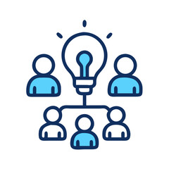 Team Collaboration with Lightbulb Icon Design