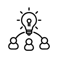 Team Collaboration with Lightbulb Icon Design