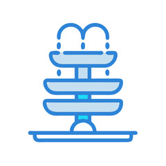 Tiered Water Fountain Icon Design
