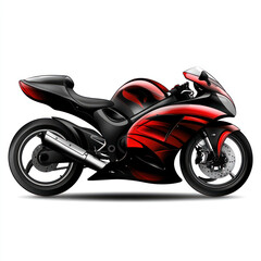 red motorcycle on white background