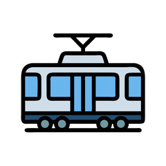 Tram or Streetcar Vehicle Icon Design