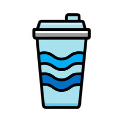 Travel Cup with Wave Design Icon Design