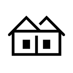 Twin Roof Country House Icon Design