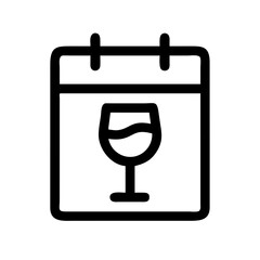 Wine Glass on Calendar Icon Design