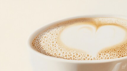 Close-up of a latte art heart