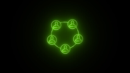 Glowing Business team communication network icon background. people icons on modern background.