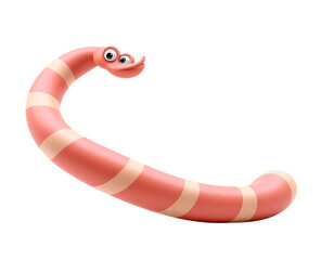 Fototapeta premium Cartoon Worm with Stripes
