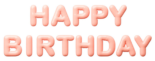 3D画像_風船_HAPPY BIRTHDAY_ピンク