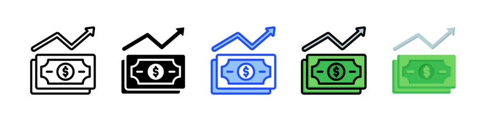 Profit Icon Collection With Multiple Styles