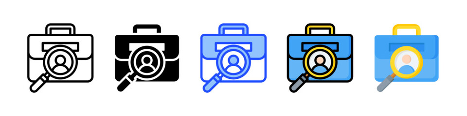 Job Vacancy Icon Collection With Multiple Styles