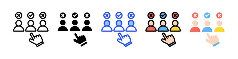 Candidate Icon Collection With Multiple Styles