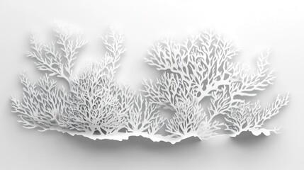 Obraz premium Shadowless coral silhouette in white