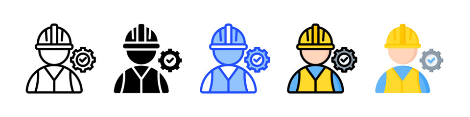 Labor Icon Collection With Multiple Styles