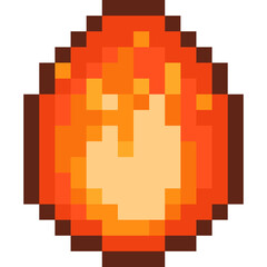 Pixel fire dragon egg icon.