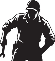 Silhouette of male mechanic