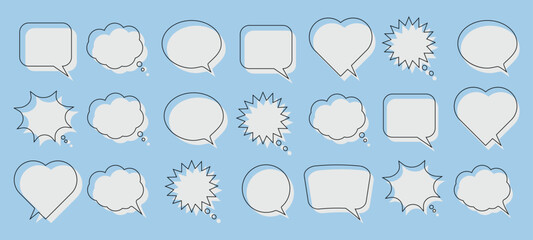 Set of speech bubble icon, Vector set of chat bubbles.