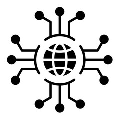 global glyph icon vector illustration