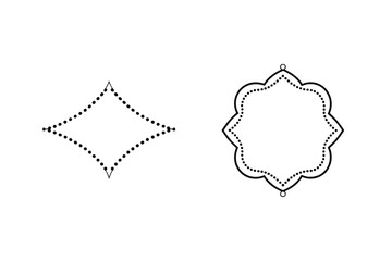 Minimalist Geometric Frame Design Elements With Dotted Lines And Simple Shapes