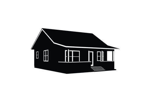 black house silhouette on white background clip art preview