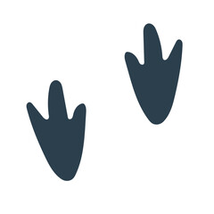 可愛いペンギンのシンプルな足跡シルエット