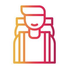 backpacker Line Gradient Icon