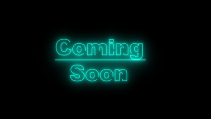 neon lighting Coming soon text on background illustration