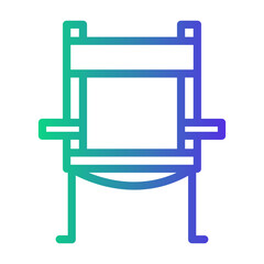 camping chair Line Gradient Icon