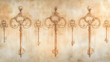 Antique Keys: Ornate Designs, Vintage Decor
